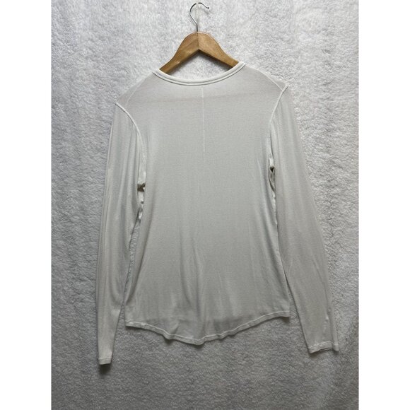 Lululemon Long Sleeve Shirt S White Hold Tight Hip Length Modal Casual Light - Picture 4 of 7
